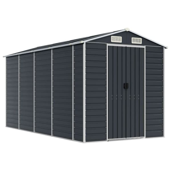 vidaXL Hageskur antrasitt 191x385x198 cm galvanisert stål