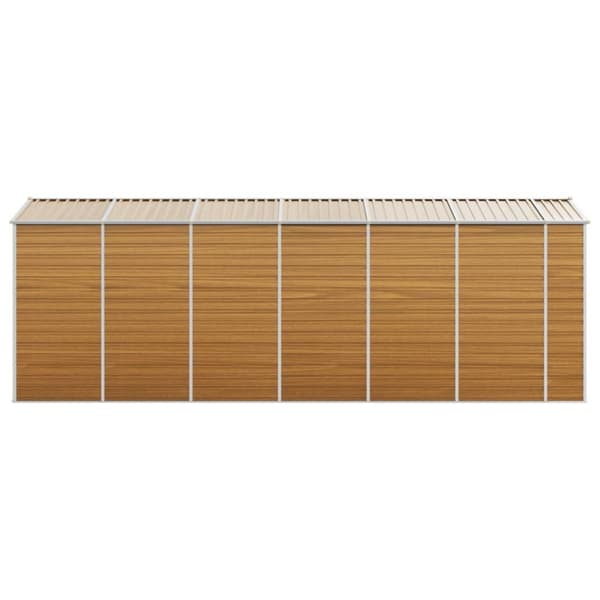 vidaXL Hageskur lysebrun 191x555x198 cm galvanisert stål