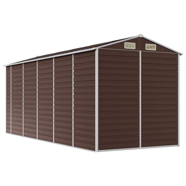 vidaXL Hageskur brun 191x470x198 cm galvanisert stål
