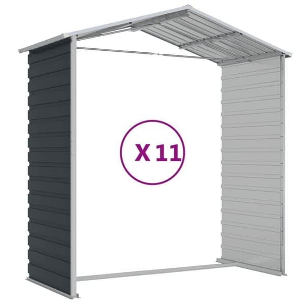 vidaXL Hageskur antrasitt 191x980x198 cm galvanisert stål