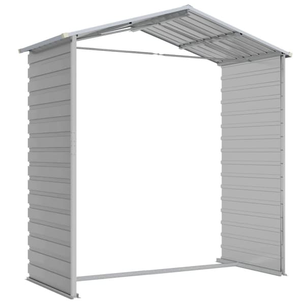 vidaXL Trädgårdsskjul ljusgrå 191x130x198 cm galvaniserat stål