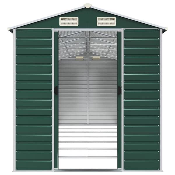 vidaXL Hageskur grønn 191x640x198 cm galvanisert stål