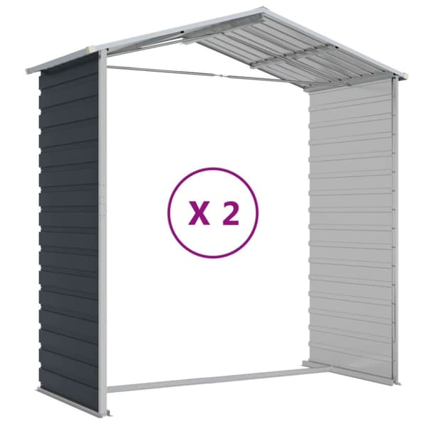 vidaXL Trädgårdsskjul antracit 191x215x198 cm galvaniserat stål