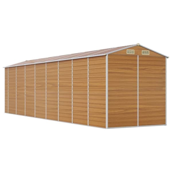 vidaXL Hageskur lysebrun 191x725x198 cm galvanisert stål