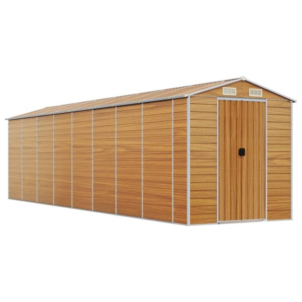 vidaXL Hageskur lysebrun 191x725x198 cm galvanisert stål