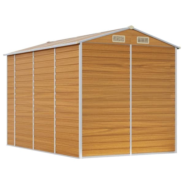 vidaXL Trädgårdsskjul ljusbrun 191x300x198 cm galvaniserat stål