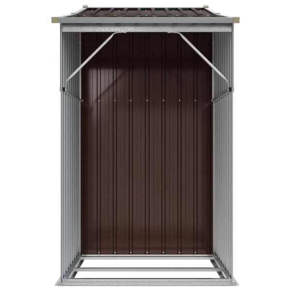vidaXL haveskur 277x93x179 cm galvaniseret stål brun