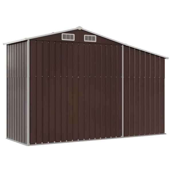 vidaXL Trädgårdsskjul 277x93x179 cm brun galvaniserat stål