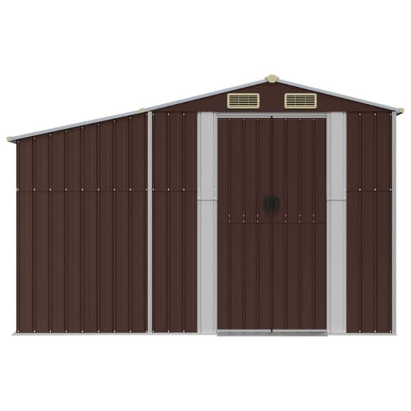 vidaXL Trädgårdsskjul brun 277x279x179 cm galvaniserat stål