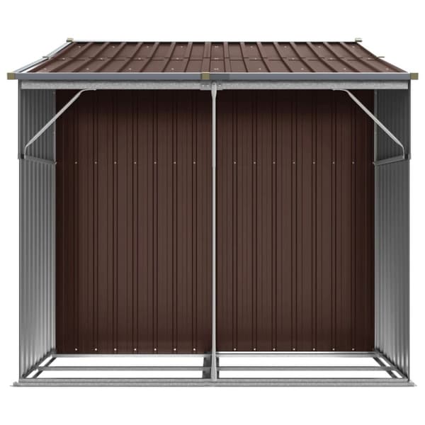 vidaXL Trädgårdsskjul brun 277x192,5x179 cm galvaniserat stål