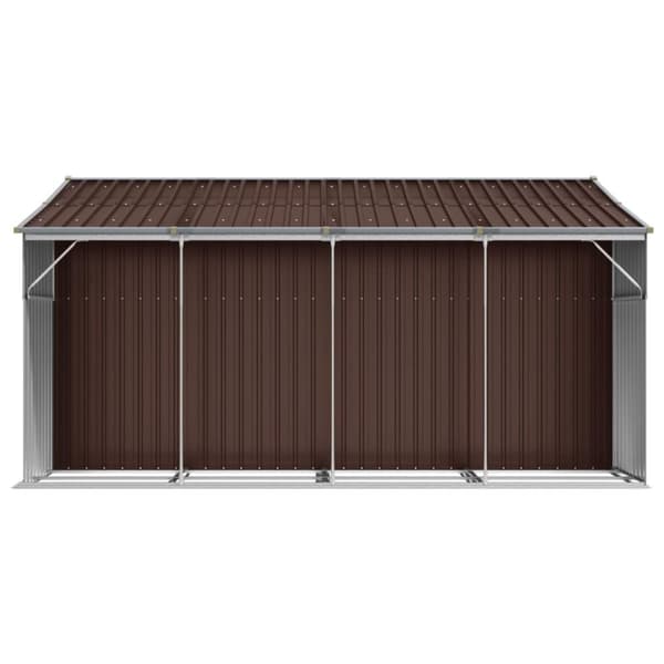 vidaXL Trädgårdsskjul brun 277x365,5x179 cm galvaniserat stål