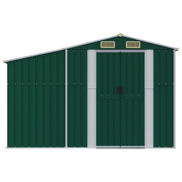 vidaXL haveskur 277x192,5x179 cm galvaniseret stål grøn