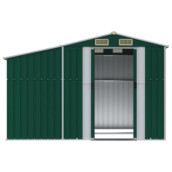 vidaXL haveskur 277x192,5x179 cm galvaniseret stål grøn