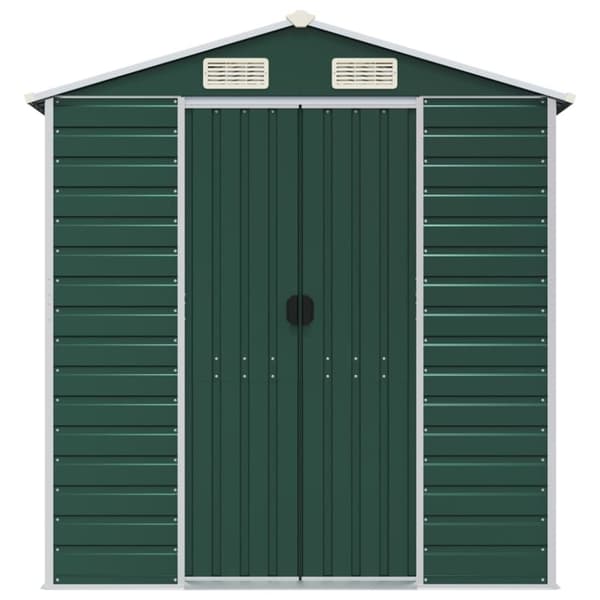 vidaXL haveskur 191x555x198 cm galvaniseret stål grøn
