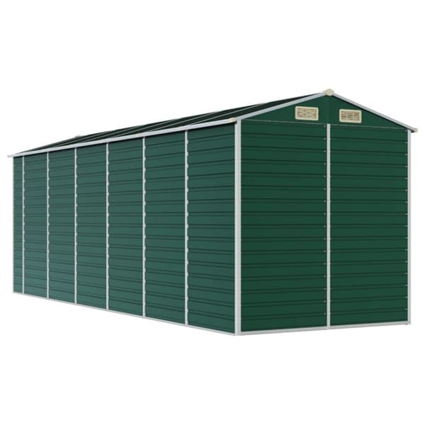 vidaXL haveskur 191x555x198 cm galvaniseret stål grøn