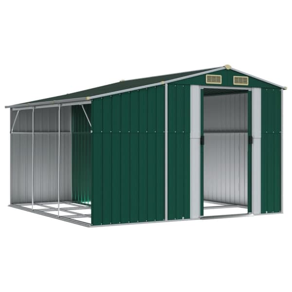 vidaXL haveskur 277x279x179 cm galvaniseret stål grøn