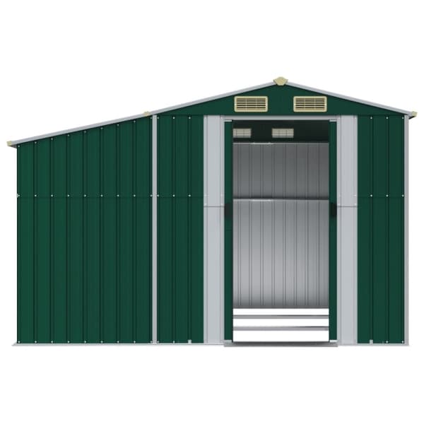 vidaXL haveskur 277x279x179 cm galvaniseret stål grøn