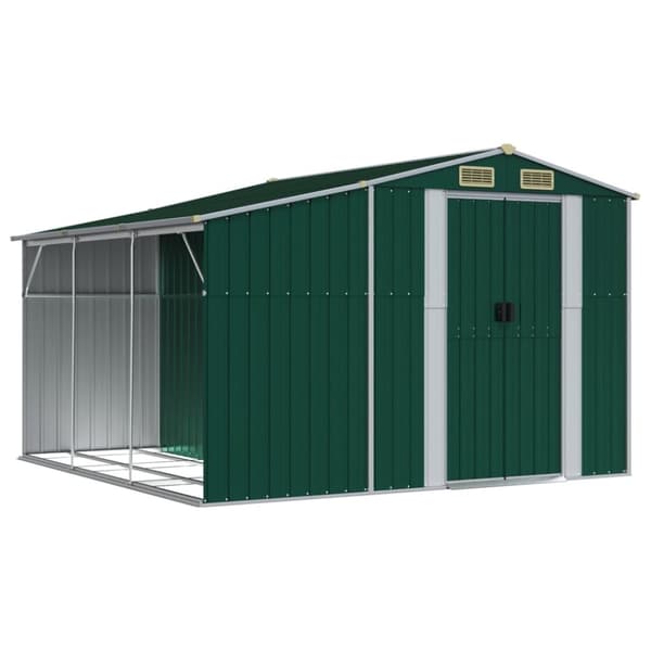vidaXL haveskur 277x279x179 cm galvaniseret stål grøn