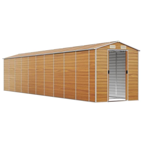 vidaXL haveskur 191x895x198 cm galvaniseret stål lysebrun