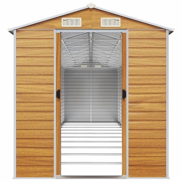 vidaXL haveskur 191x895x198 cm galvaniseret stål lysebrun