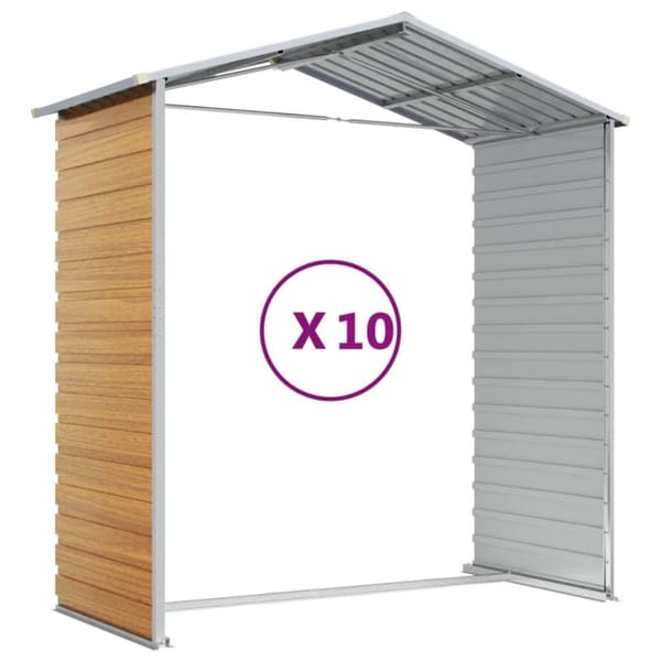 vidaXL haveskur 191x895x198 cm galvaniseret stål lysebrun