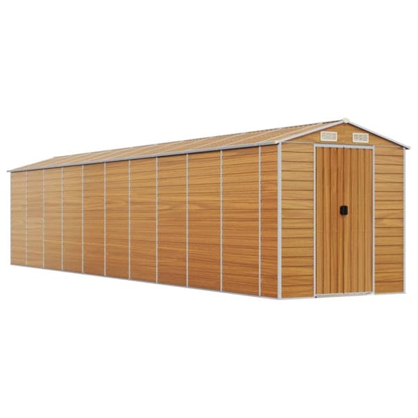 vidaXL haveskur 191x895x198 cm galvaniseret stål lysebrun