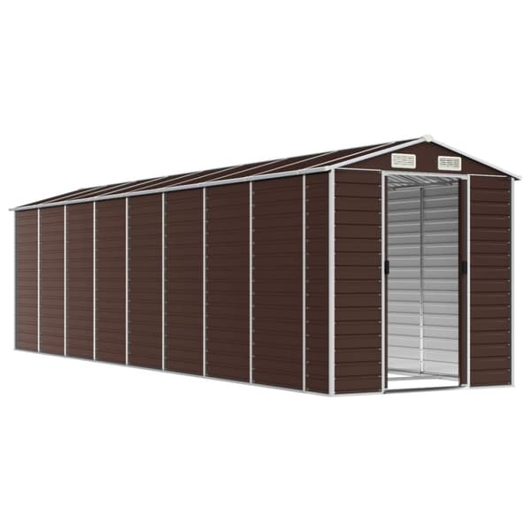 vidaXL haveskur 191x725x198 cm galvaniseret stål brun