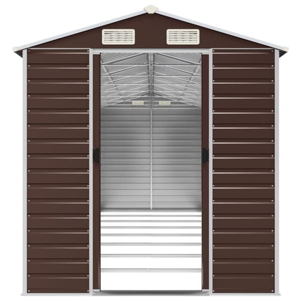 vidaXL haveskur 191x725x198 cm galvaniseret stål brun