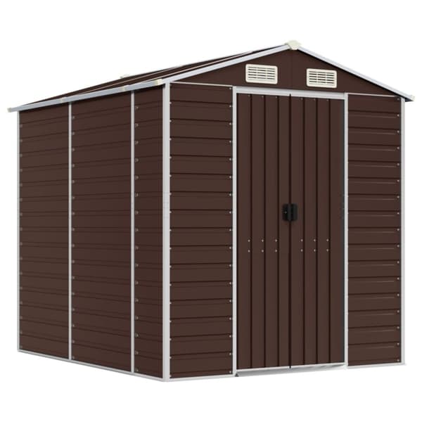 vidaXL haveskur 191x215x198 cm galvaniseret stål brun