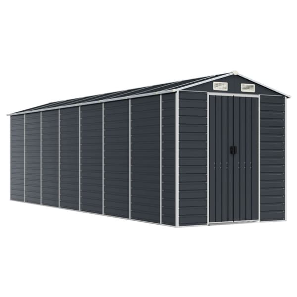 vidaXL haveskur 191x640x198 cm galvaniseret stål antracitgrå