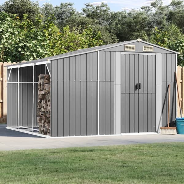 vidaXL haveskur 277x279x179 cm galvaniseret stål grå