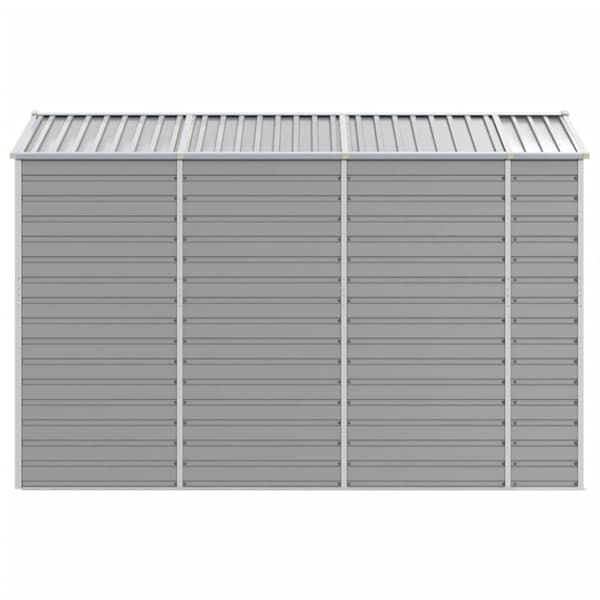 vidaXL haveskur 191x300x198 cm galvaniseret stål lysegrå