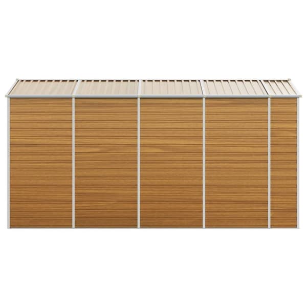vidaXL haveskur 191x385x198 cm galvaniseret stål lysebrun