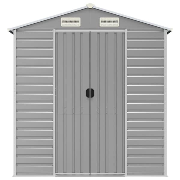 vidaXL haveskur 191x980x198 cm galvaniseret stål lysegrå