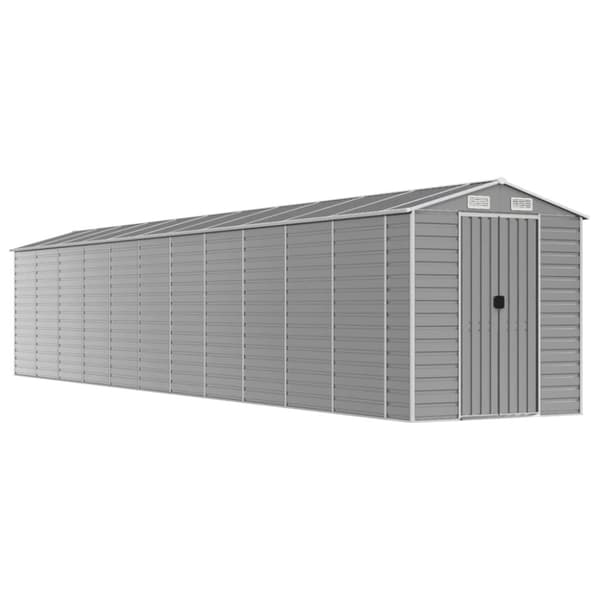 vidaXL haveskur 191x980x198 cm galvaniseret stål lysegrå