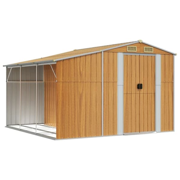 vidaXL haveskur 277x279x179 cm galvaniseret stål lysebrun