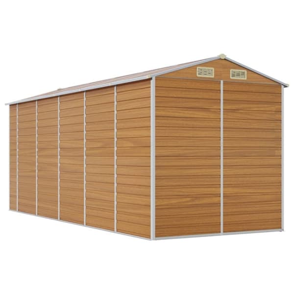 vidaXL haveskur 191x470x198 cm galvaniseret stål lysebrun