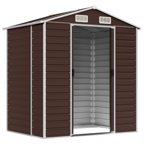 vidaXL haveskur 191x130x198 cm galvaniseret stål brun