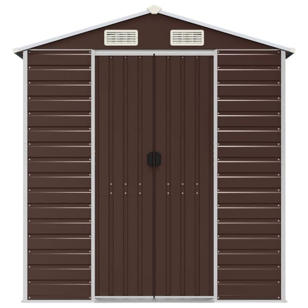 vidaXL haveskur 191x130x198 cm galvaniseret stål brun