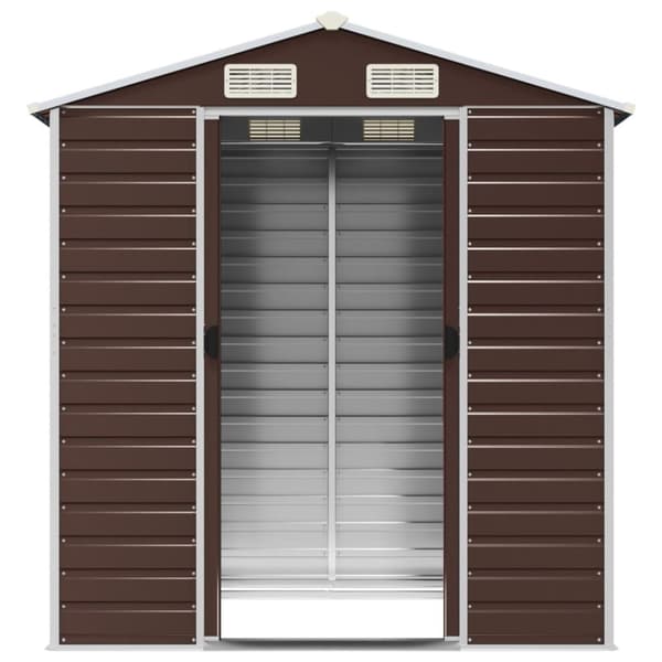 vidaXL haveskur 191x130x198 cm galvaniseret stål brun