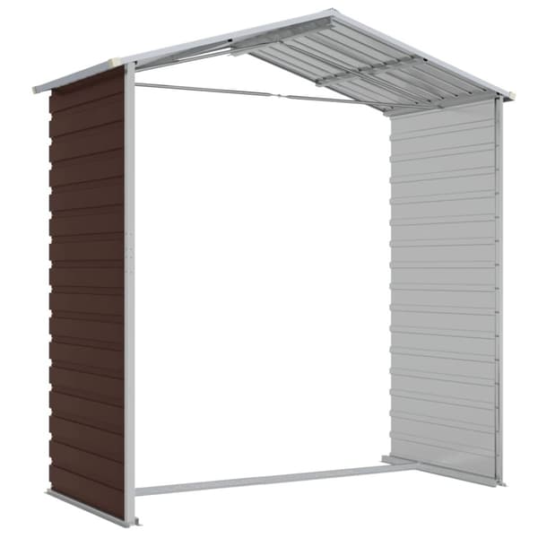 vidaXL haveskur 191x130x198 cm galvaniseret stål brun