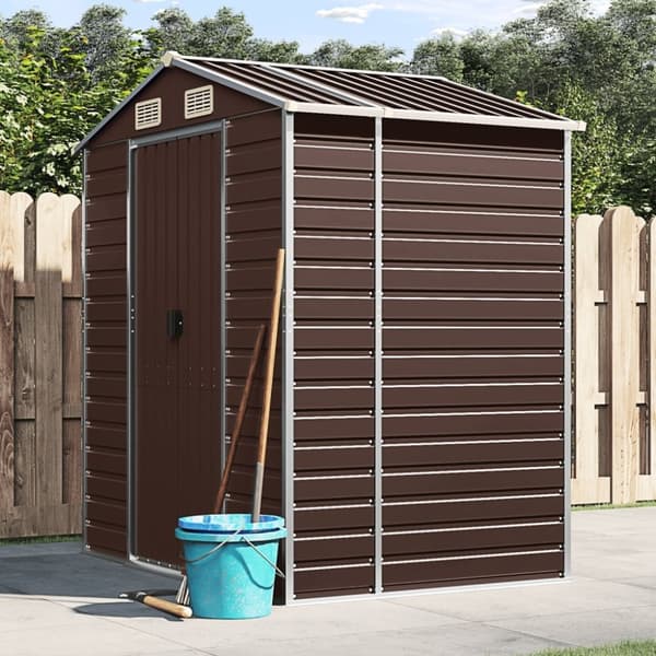 vidaXL haveskur 191x130x198 cm galvaniseret stål brun