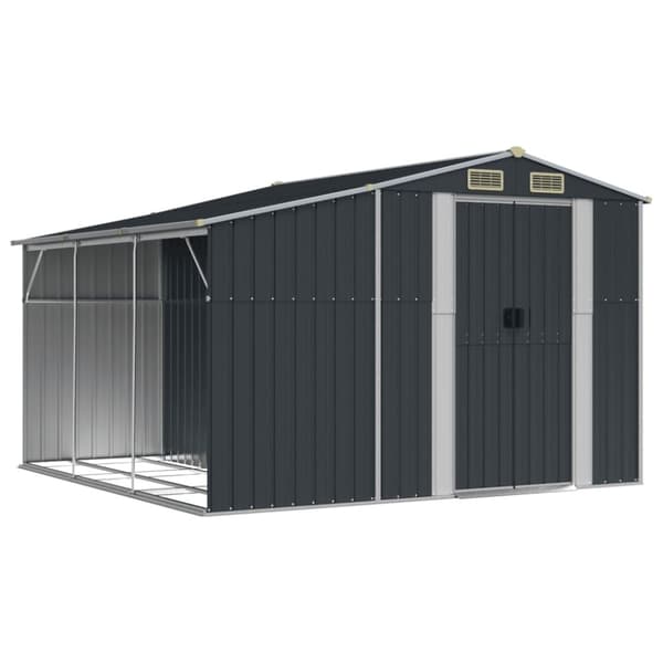 vidaXL haveskur 277x279x179 cm galvaniseret stål antracitgrå