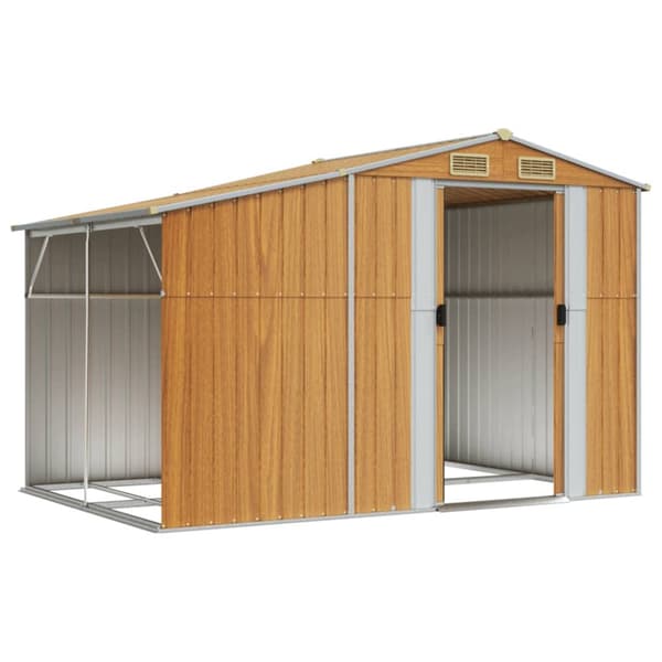 vidaXL haveskur 277x192,5x179 cm galvaniseret stål lysebrun