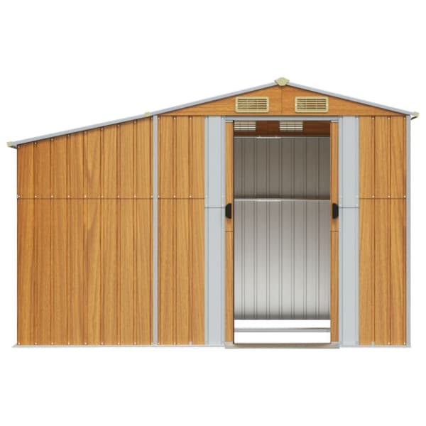 vidaXL haveskur 277x192,5x179 cm galvaniseret stål lysebrun