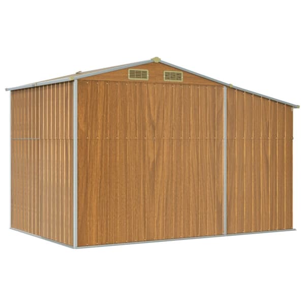 vidaXL haveskur 277x192,5x179 cm galvaniseret stål lysebrun