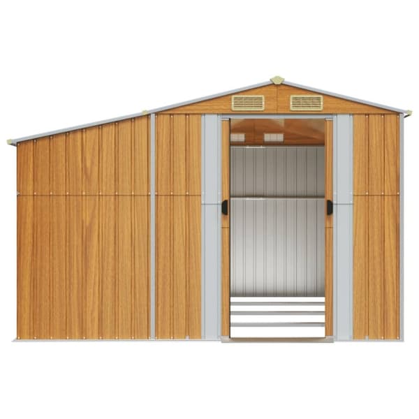 vidaXL haveskur 277x365,5x179 cm galvaniseret stål lysebrun