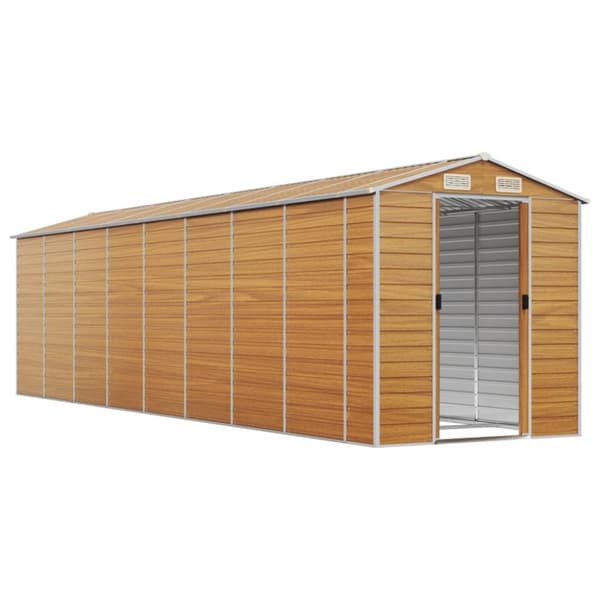 vidaXL haveskur 191x725x198 cm galvaniseret stål lysebrun