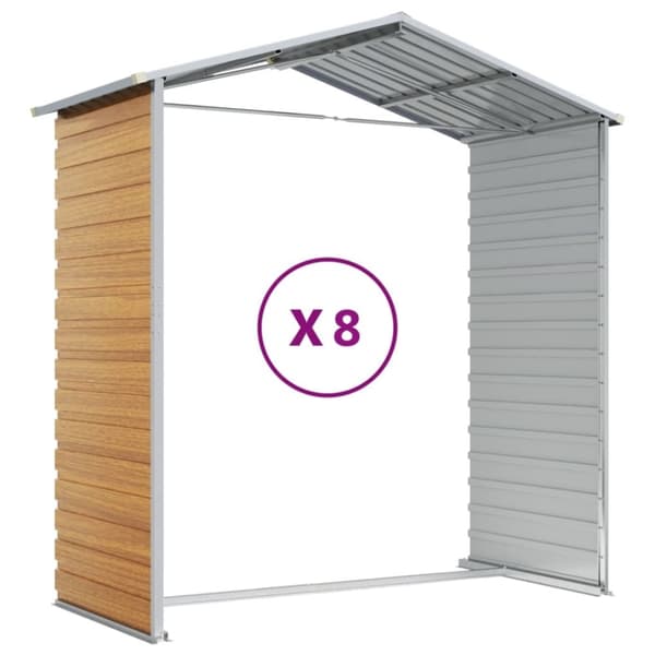 vidaXL haveskur 191x725x198 cm galvaniseret stål lysebrun