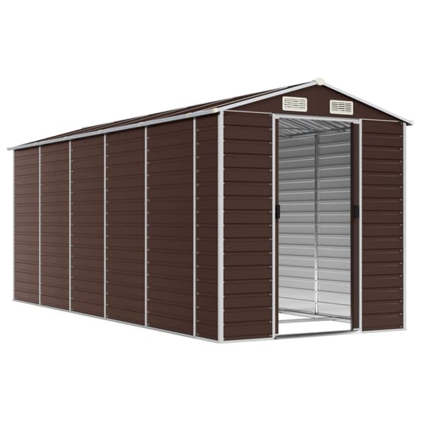vidaXL haveskur 191x470x198 cm galvaniseret stål brun